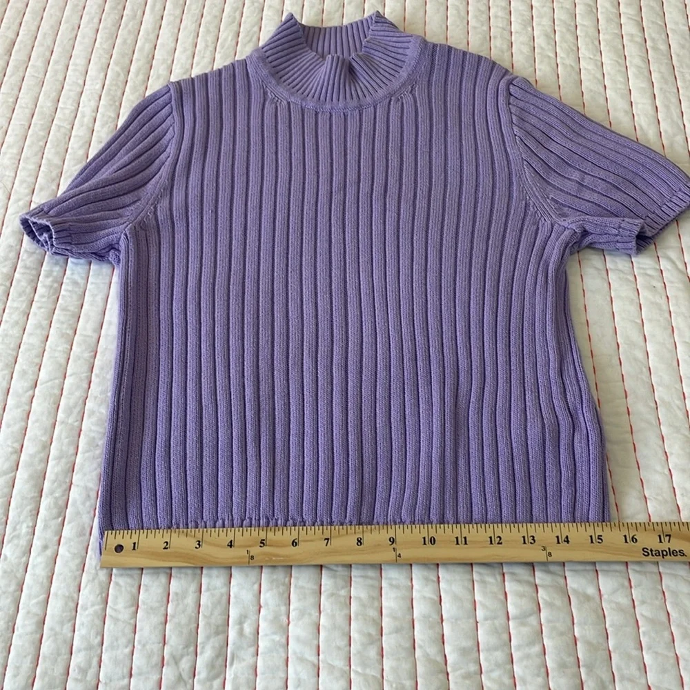 Jcrew Cotton-blend short-sleeve turtleneck sweater sz L gently used. - Picture 7 of 10